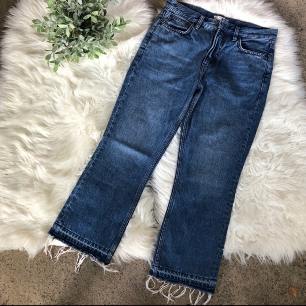 Free People Raw Hem Distressed Skinny Jeans